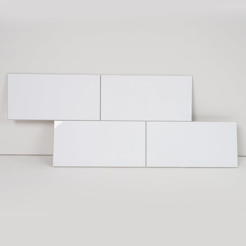 COLAMO Luxury 6"×12" Swatch Peel and Stick Backsplash,Glossy Pure White Backsplash for Kitchen Wall,Self Adhesive Faux Marble Tile, Stick on Accent Wall Brick Tile for Bedroom,RV,Laundry - Image 1